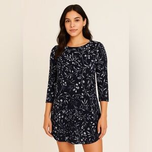 LOFT Outlet Petite Black Floral Dress – Size LP (Petite Large)
